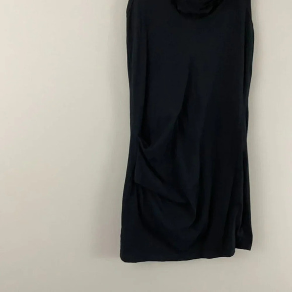 Standard James Perse Cowl Neck Ruched Side Midi Dress in Black Size 4 (XL) - Picture 4 of 5
